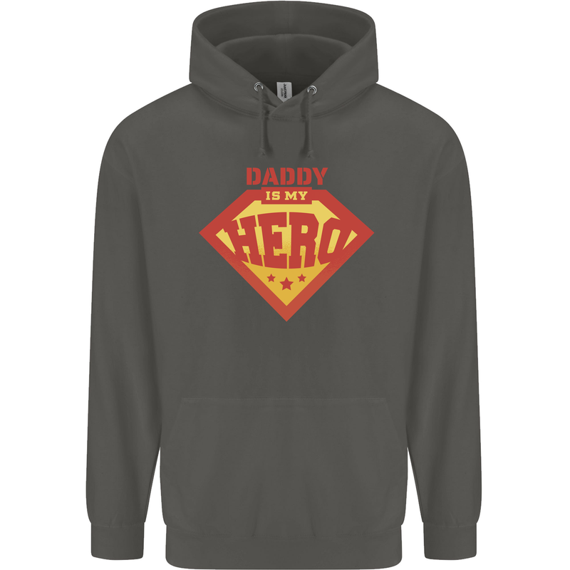 Daddy  My Hero Funny Fathers Day Superhero Childrens Kids Hoodie Storm Grey