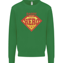 Daddy  My Hero Funny Fathers Day Superhero Kids Sweatshirt Jumper Irish Green