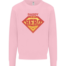 Daddy  My Hero Funny Fathers Day Superhero Kids Sweatshirt Jumper Light Pink