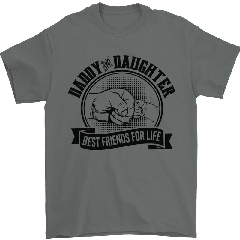 Daddy & Daughter Best Friends Father's Day Mens T-Shirt Cotton Gildan Charcoal