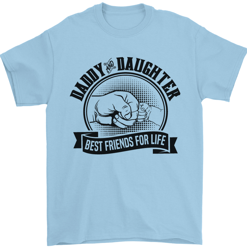 Daddy & Daughter Best Friends Father's Day Mens T-Shirt Cotton Gildan Light Blue