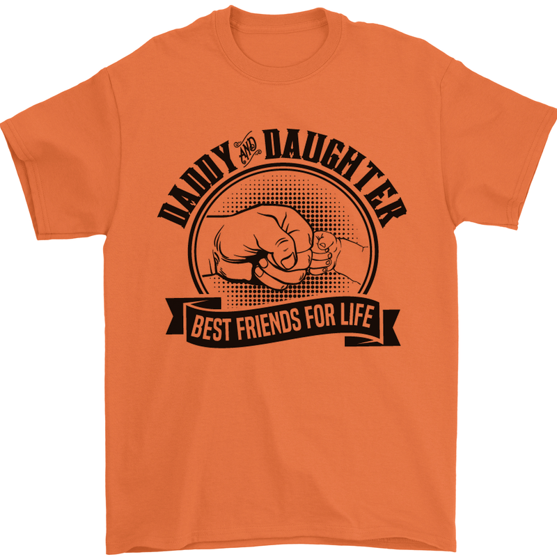 Daddy & Daughter Best Friends Father's Day Mens T-Shirt Cotton Gildan Orange