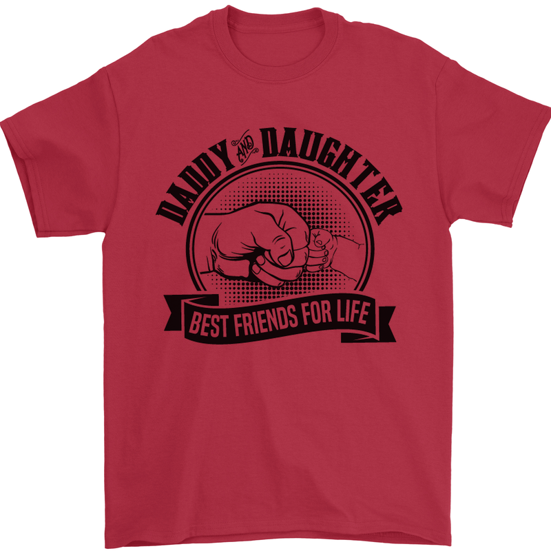 Daddy & Daughter Best Friends Father's Day Mens T-Shirt Cotton Gildan Red