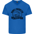 Daddy & Daughter Best Friends Father's Day Mens V-Neck Cotton T-Shirt Royal Blue