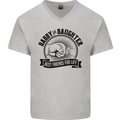 Daddy & Daughter Best Friends Father's Day Mens V-Neck Cotton T-Shirt Sports Grey