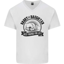 Daddy & Daughter Best Friends Father's Day Mens V-Neck Cotton T-Shirt White