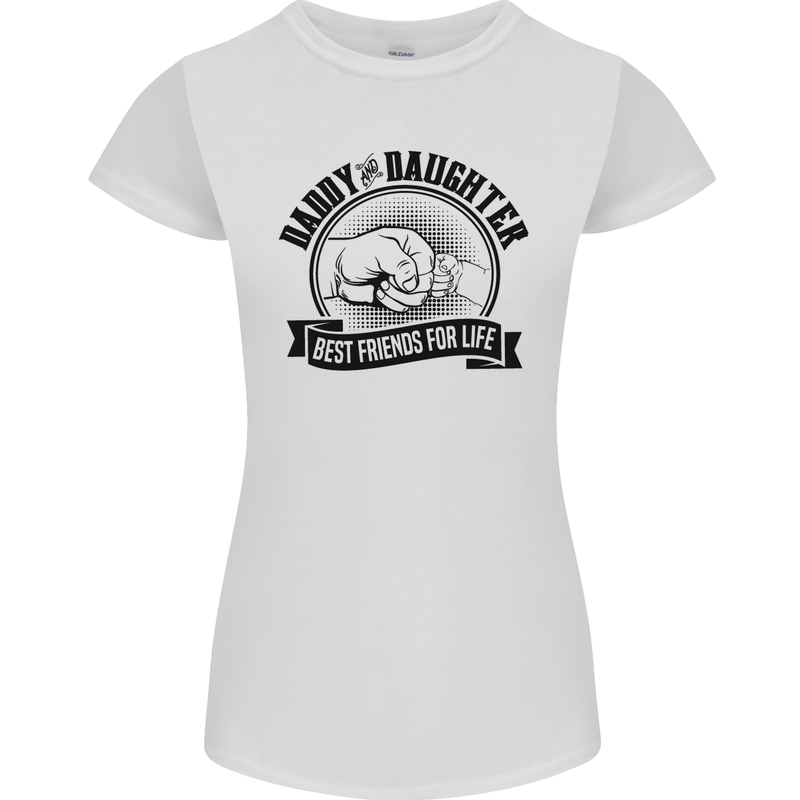 Daddy & Daughter Best Friends Father's Day Womens Petite Cut T-Shirt White