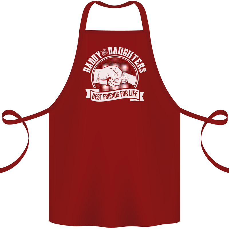 Daddy & Daughters Best Friends Father's Day Cotton Apron 100% Organic Maroon