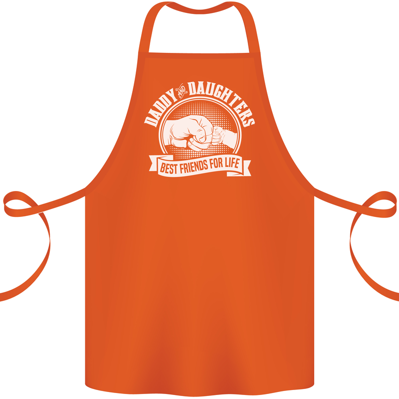 Daddy & Daughters Best Friends Father's Day Cotton Apron 100% Organic Orange