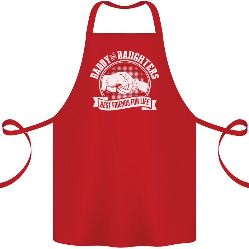 Daddy & Daughters Best Friends Father's Day Cotton Apron 100% Organic Red