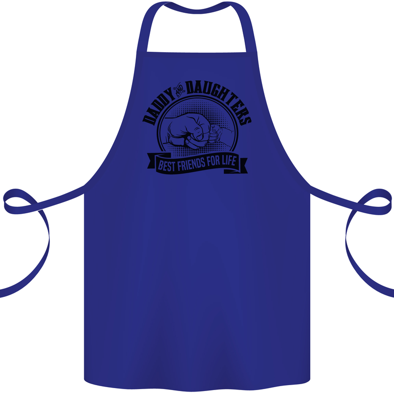 Daddy & Daughters Best Friends Father's Day Cotton Apron 100% Organic Royal Blue