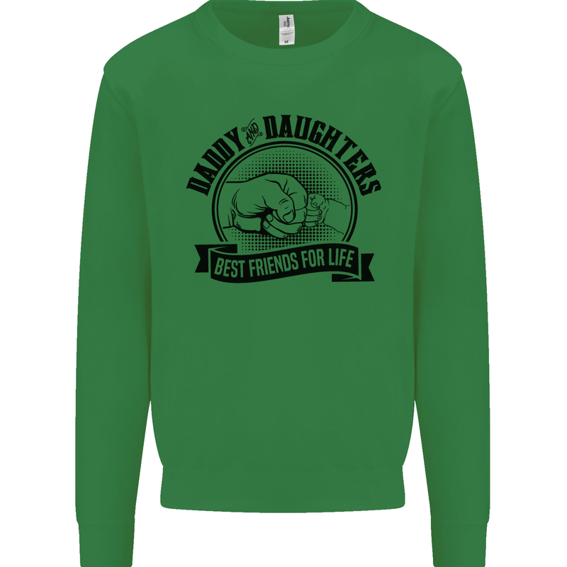 Daddy & Daughters Best Friends Father's Day Kids Sweatshirt Jumper Irish Green