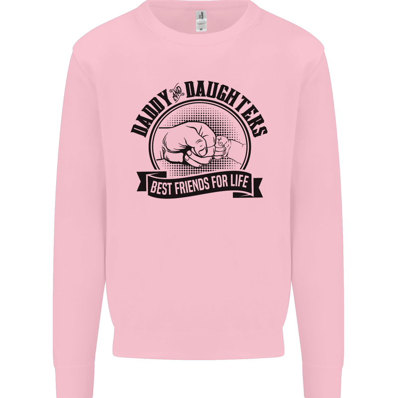 Daddy & Daughters Best Friends Father's Day Kids Sweatshirt Jumper Light Pink