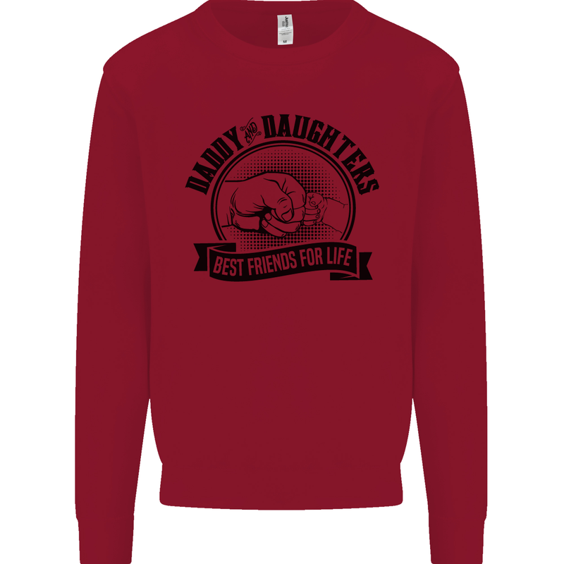Daddy & Daughters Best Friends Father's Day Kids Sweatshirt Jumper Red