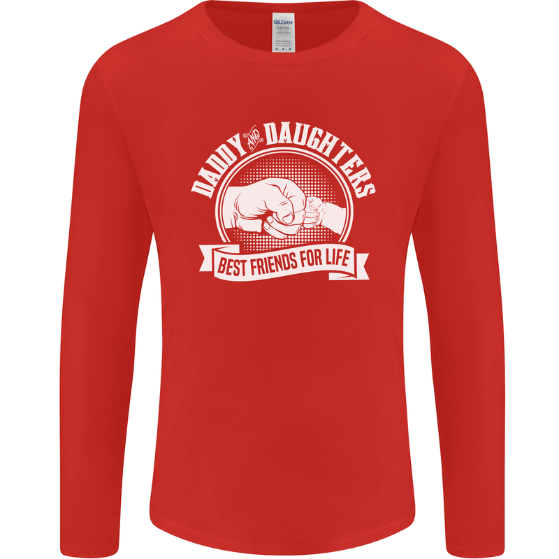 Daddy & Daughters Best Friends Father's Day Mens Long Sleeve T-Shirt Red