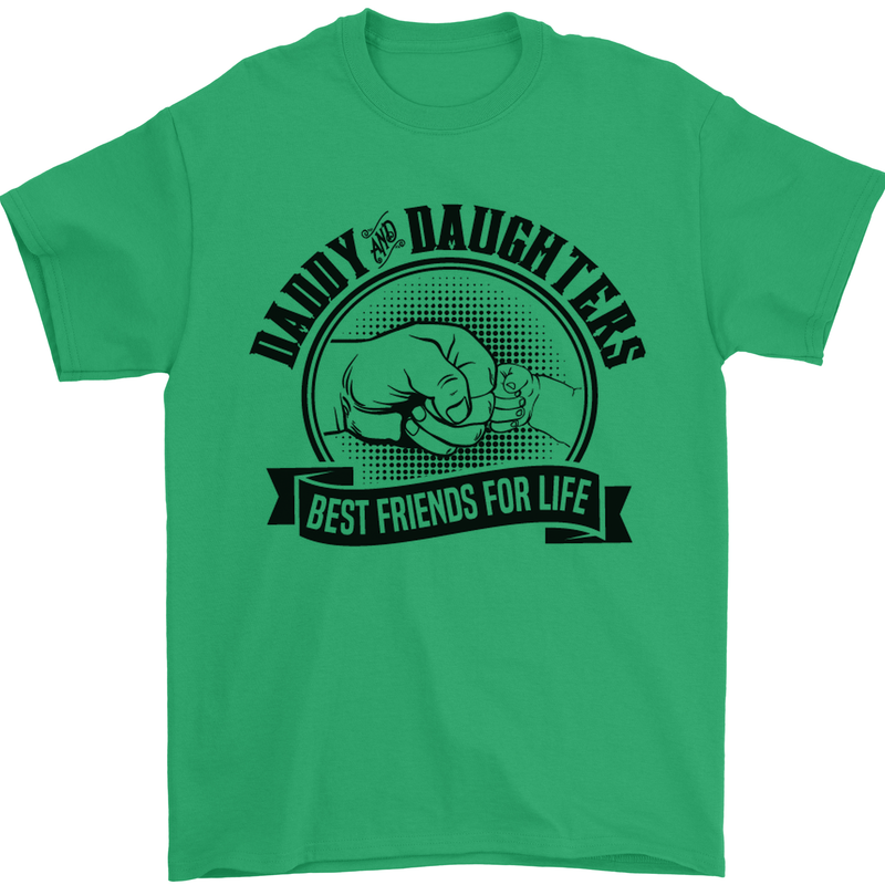 Daddy & Daughters Best Friends Father's Day Mens T-Shirt Cotton Gildan Irish Green