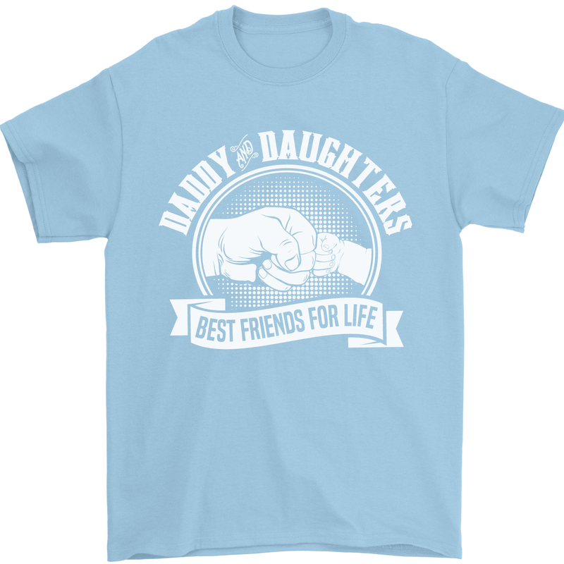 Daddy & Daughters Best Friends Father's Day Mens T-Shirt Cotton Gildan Light Blue