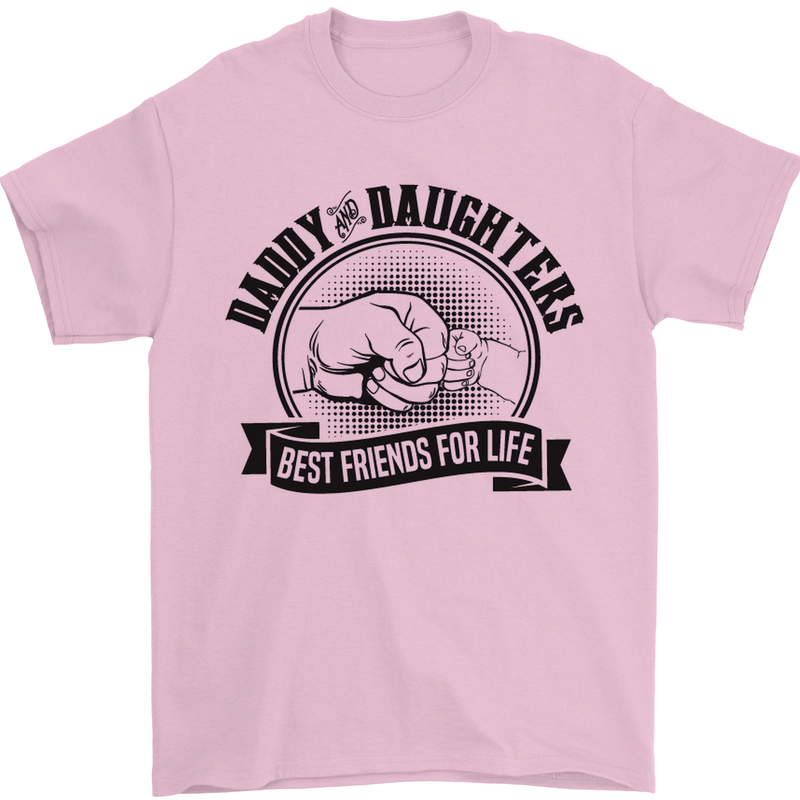 Daddy & Daughters Best Friends Father's Day Mens T-Shirt Cotton Gildan Light Pink
