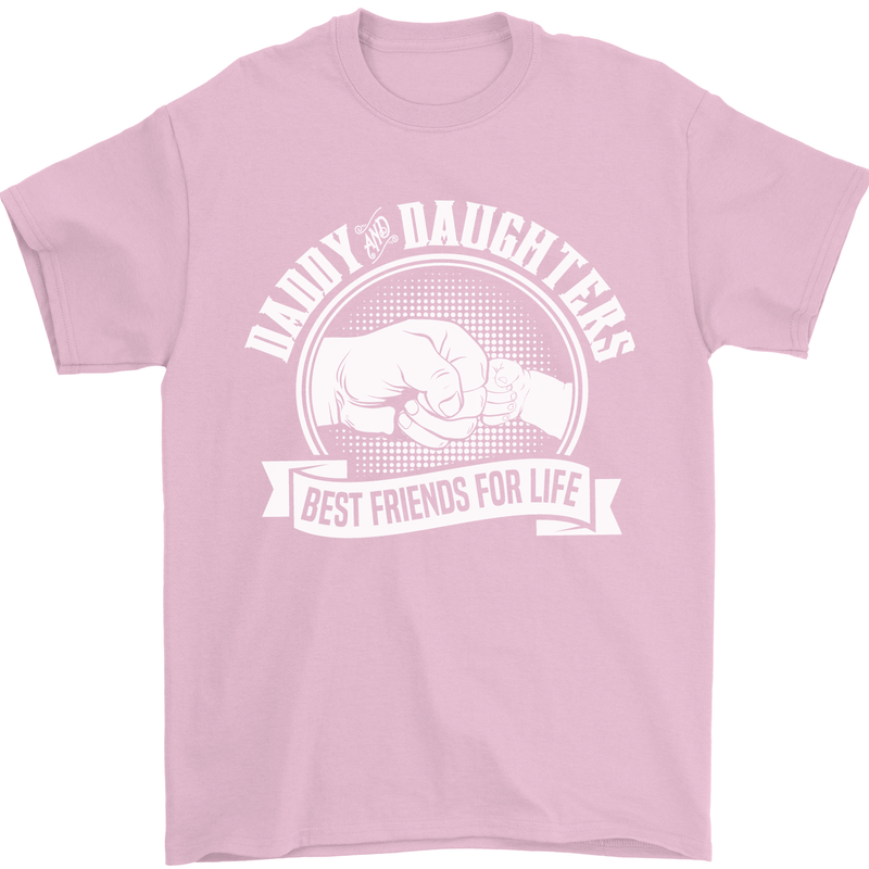 Daddy & Daughters Best Friends Father's Day Mens T-Shirt Cotton Gildan Light Pink