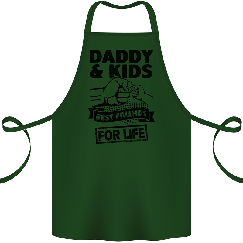 Daddy & Kids Best Friends Father's Day Cotton Apron 100% Organic Forest Green