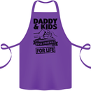 Daddy & Kids Best Friends Father's Day Cotton Apron 100% Organic Purple