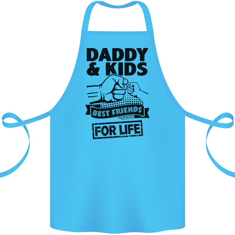Daddy & Kids Best Friends Father's Day Cotton Apron 100% Organic Turquoise