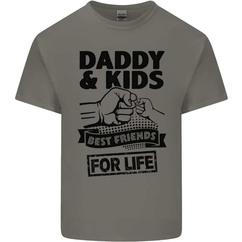 Daddy & Kids Best Friends Father's Day Mens Cotton T-Shirt Tee Top Charcoal