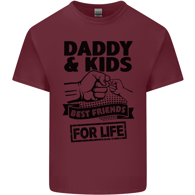 Daddy & Kids Best Friends Father's Day Mens Cotton T-Shirt Tee Top Maroon