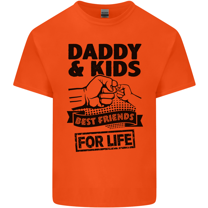 Daddy & Kids Best Friends Father's Day Mens Cotton T-Shirt Tee Top Orange