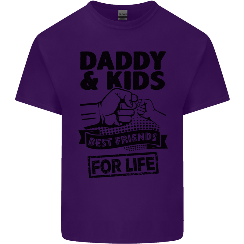 Daddy & Kids Best Friends Father's Day Mens Cotton T-Shirt Tee Top Purple