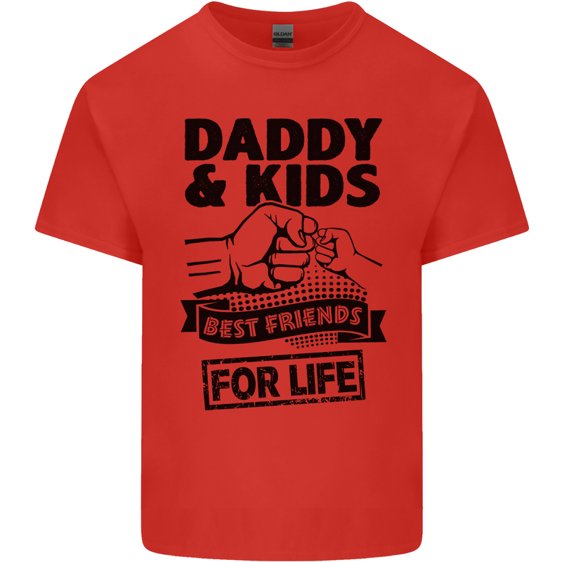 Daddy & Kids Best Friends Father's Day Mens Cotton T-Shirt Tee Top Red