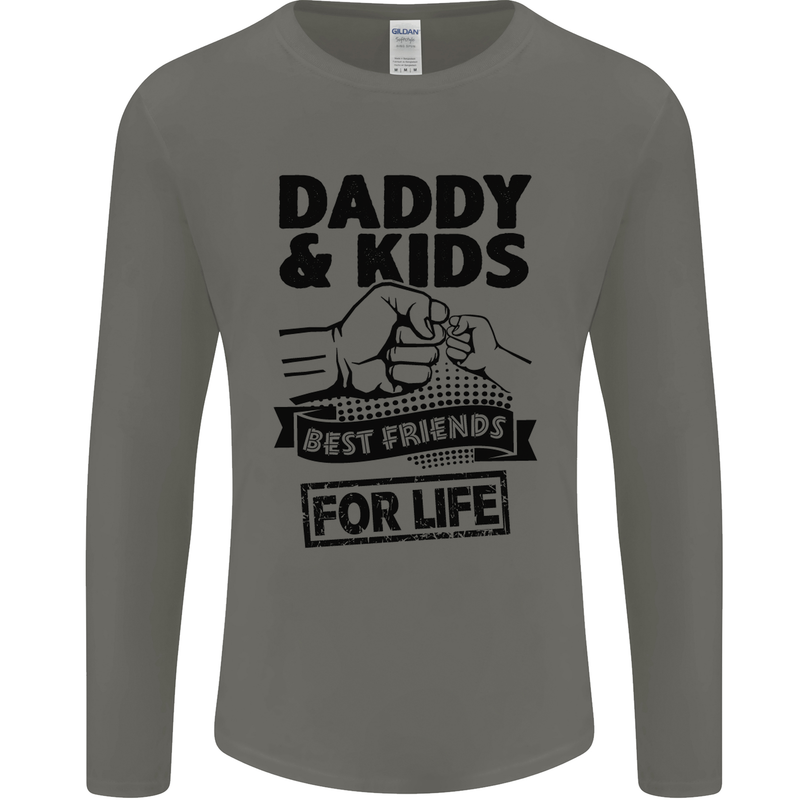 Daddy & Kids Best Friends Father's Day Mens Long Sleeve T-Shirt Charcoal