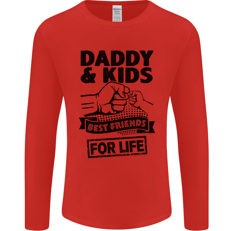 Daddy & Kids Best Friends Father's Day Mens Long Sleeve T-Shirt Red