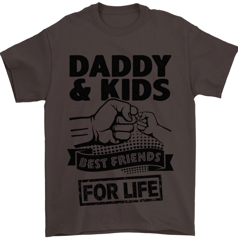 Daddy & Kids Best Friends Father's Day Mens T-Shirt Cotton Gildan Dark Chocolate