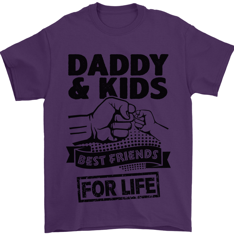 Daddy & Kids Best Friends Father's Day Mens T-Shirt Cotton Gildan Purple