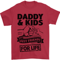 Daddy & Kids Best Friends Father's Day Mens T-Shirt Cotton Gildan Red