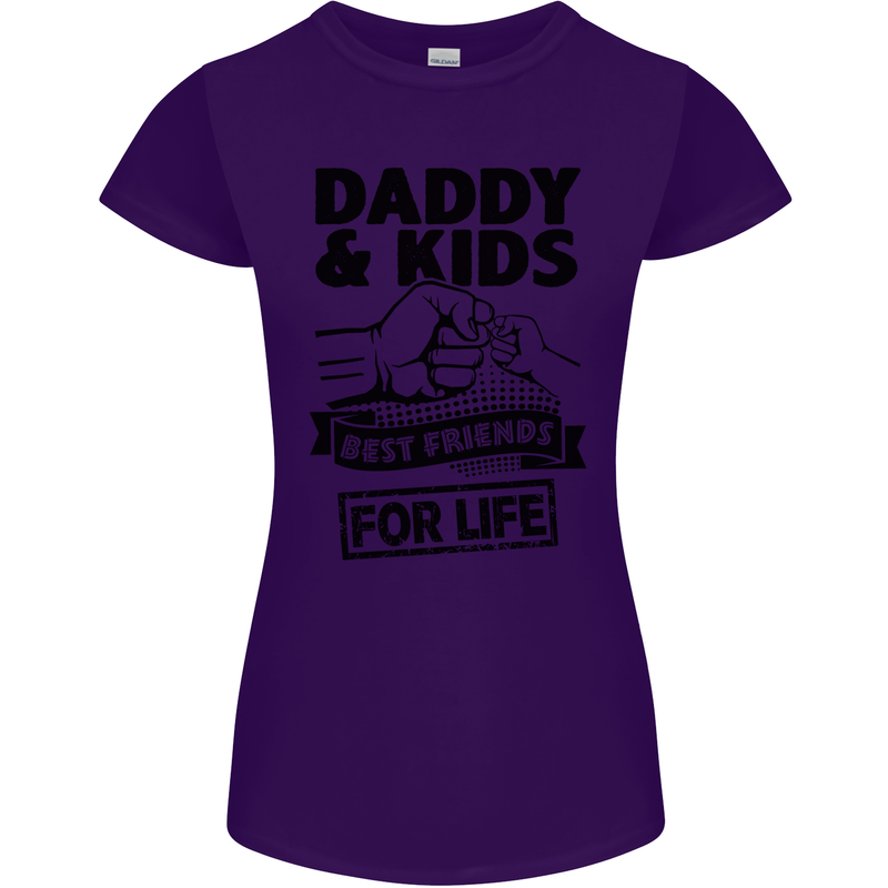 Daddy & Kids Best Friends Father's Day Womens Petite Cut T-Shirt Purple