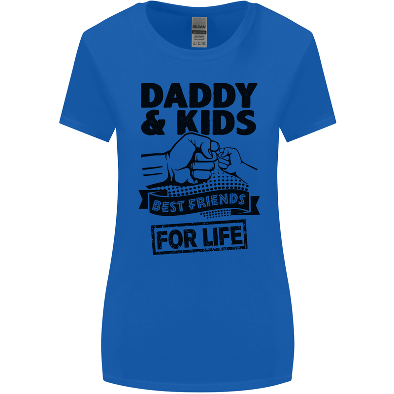 Daddy & Kids Best Friends Father's Day Womens Wider Cut T-Shirt Royal Blue