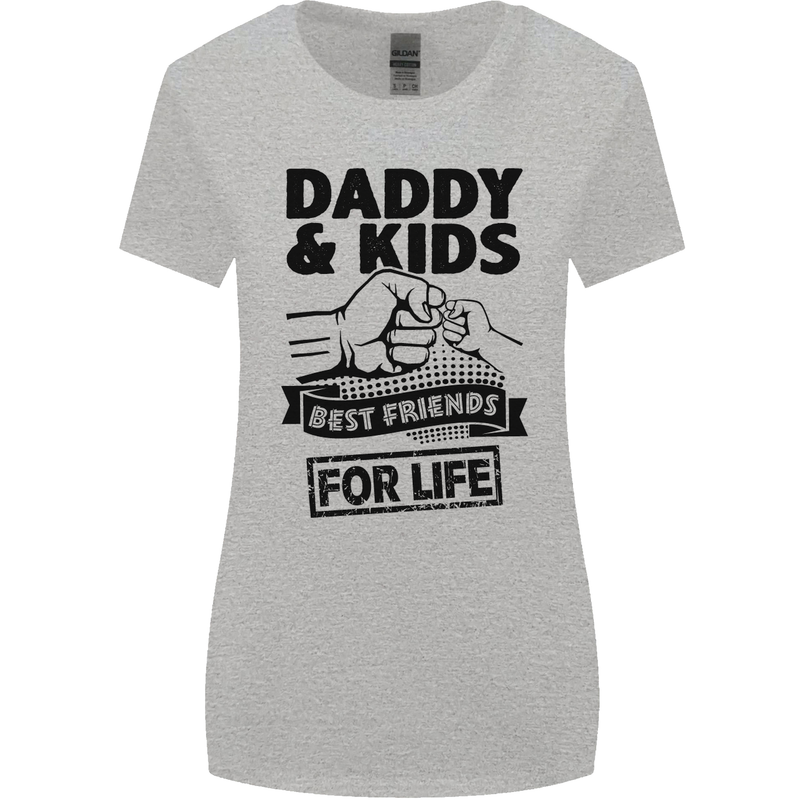 Daddy & Kids Best Friends Father's Day Womens Wider Cut T-Shirt Sports Grey