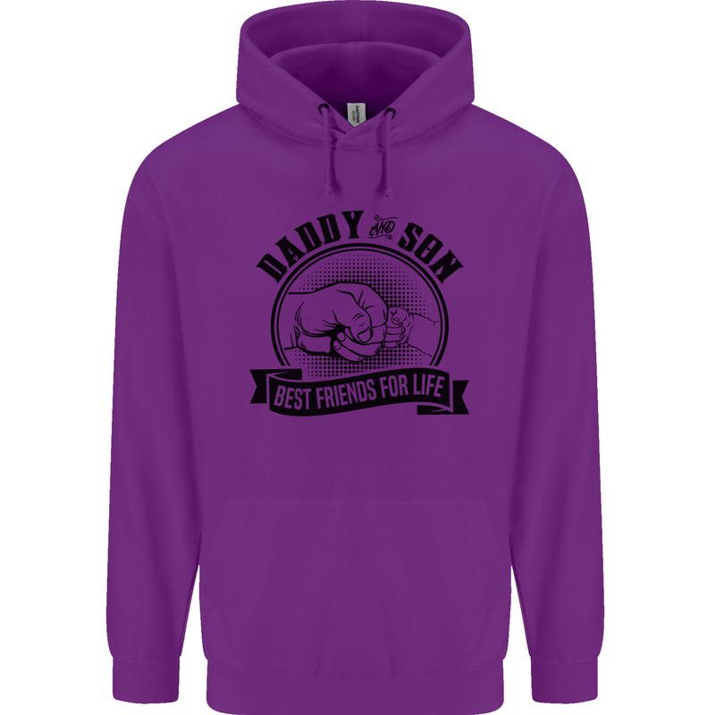 Daddy & Son Best FriendsFather's Day Childrens Kids Hoodie Purple