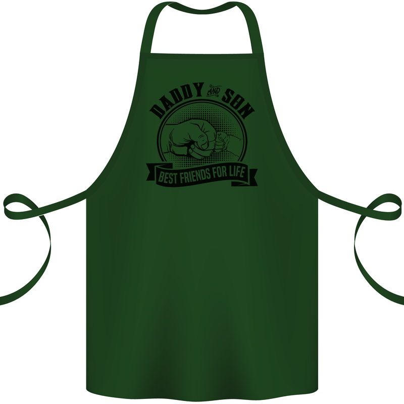 Daddy & Son Best FriendsFather's Day Cotton Apron 100% Organic Forest Green