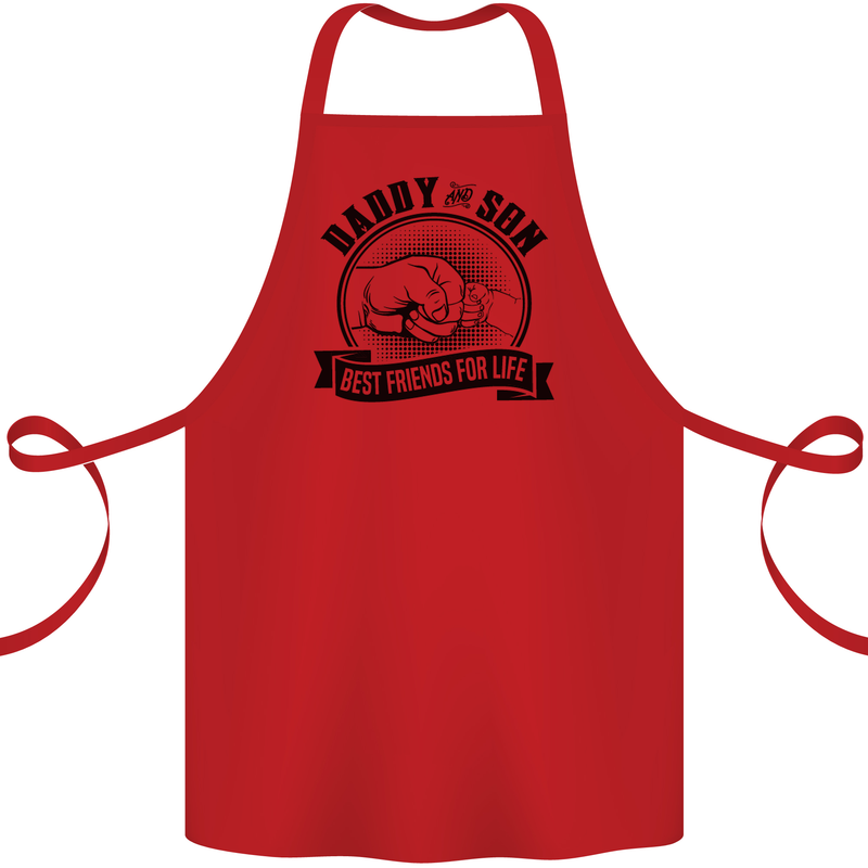 Daddy & Son Best FriendsFather's Day Cotton Apron 100% Organic Red