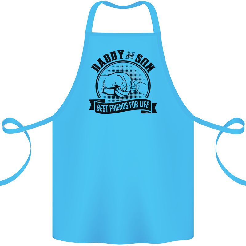 Daddy & Son Best FriendsFather's Day Cotton Apron 100% Organic Turquoise