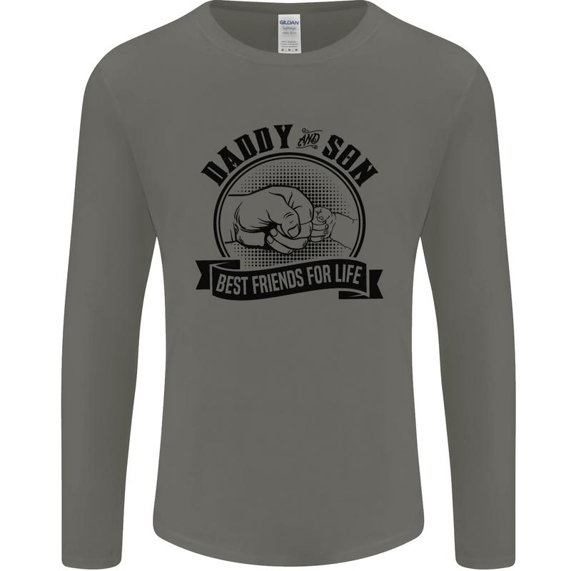 Daddy & Son Best FriendsFather's Day Mens Long Sleeve T-Shirt Charcoal