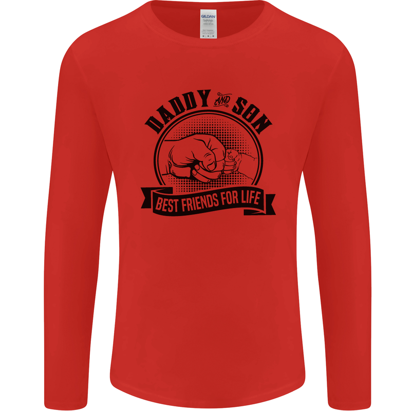 Daddy & Son Best FriendsFather's Day Mens Long Sleeve T-Shirt Red