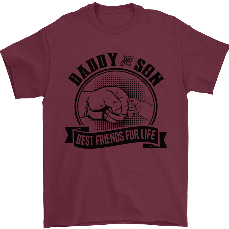 Daddy & Son Best FriendsFather's Day Mens T-Shirt Cotton Gildan Maroon