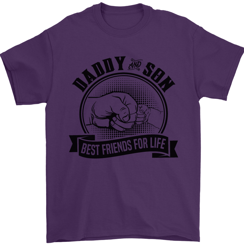 Daddy & Son Best FriendsFather's Day Mens T-Shirt Cotton Gildan Purple