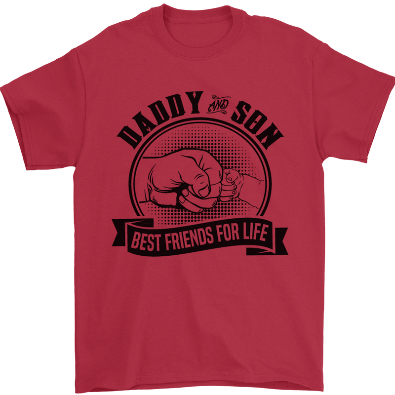 Daddy & Son Best FriendsFather's Day Mens T-Shirt Cotton Gildan Red