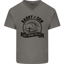 Daddy & Son Best FriendsFather's Day Mens V-Neck Cotton T-Shirt Charcoal