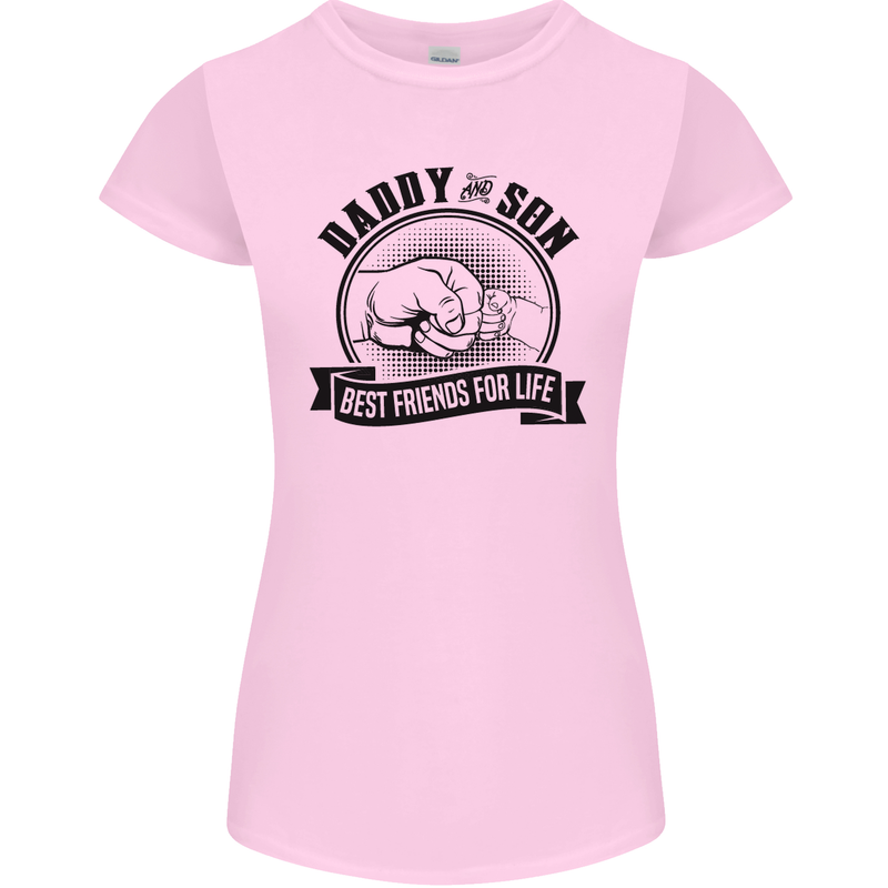 Daddy & Son Best FriendsFather's Day Womens Petite Cut T-Shirt Light Pink